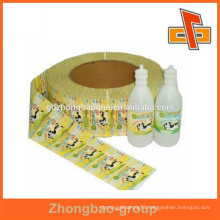 Products labeling PVC shrink sleeve with custom design print surface